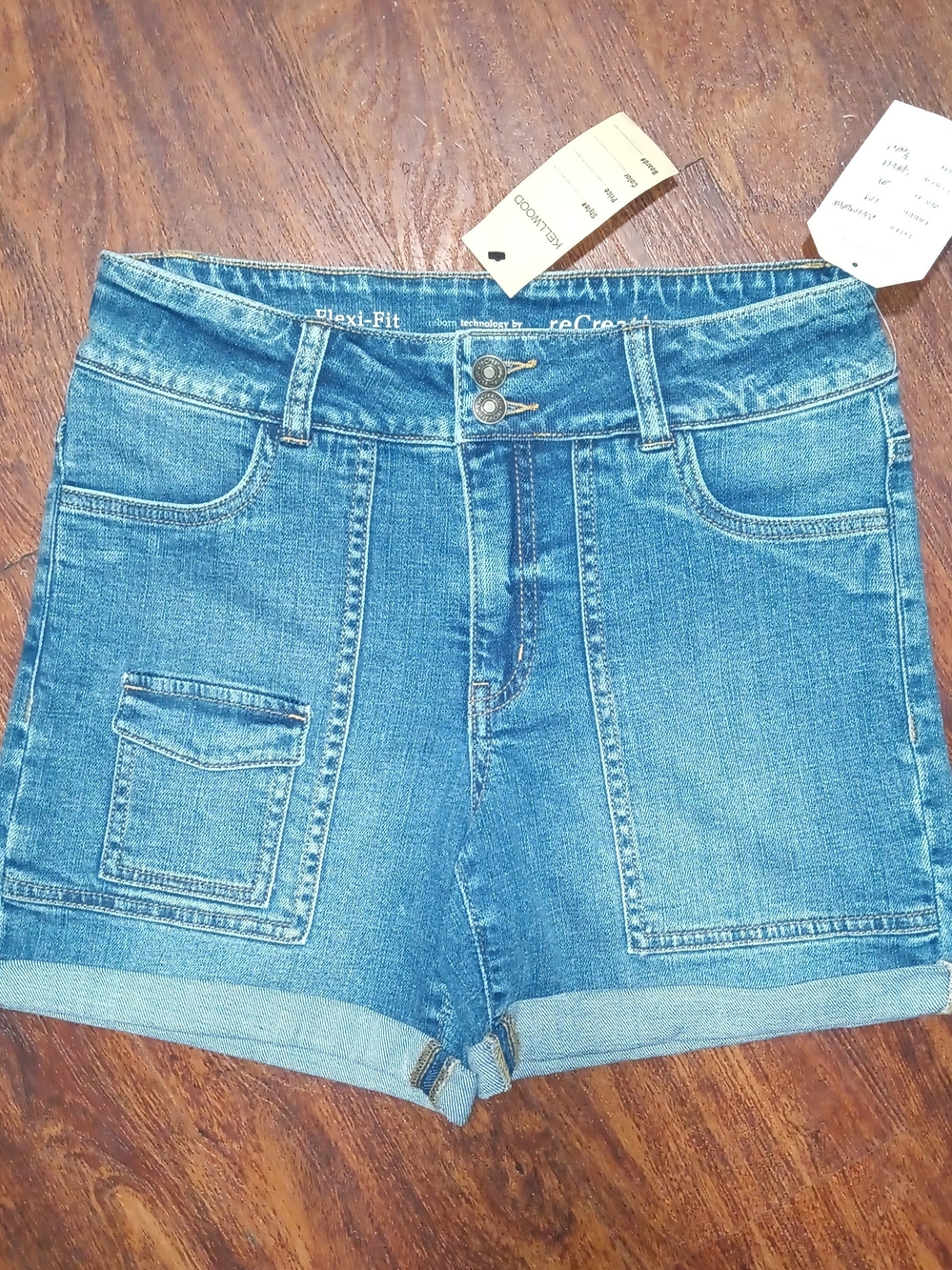 Denim Blue Women's High-Rise Cargo Pocket Shorts